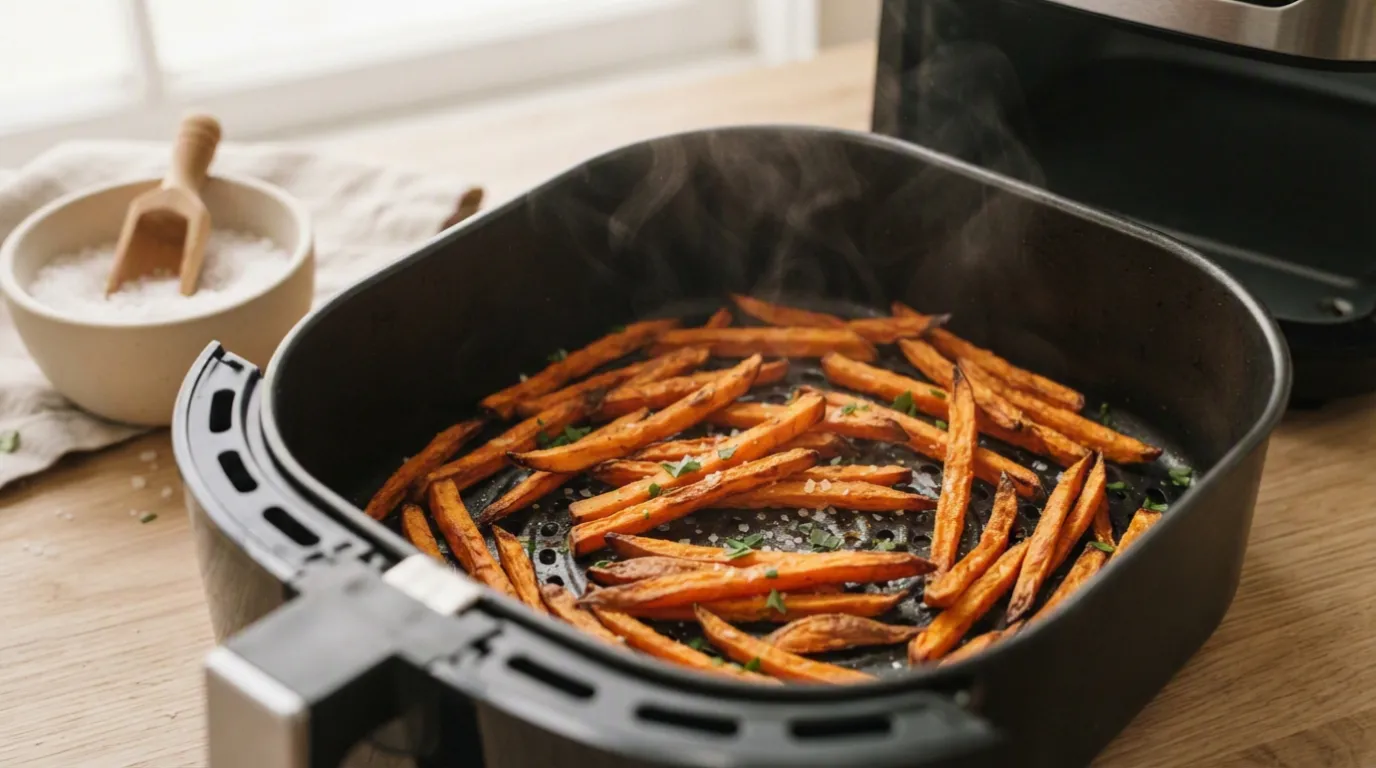 Alexia Sweet Potato Fries cooked in an air fryer