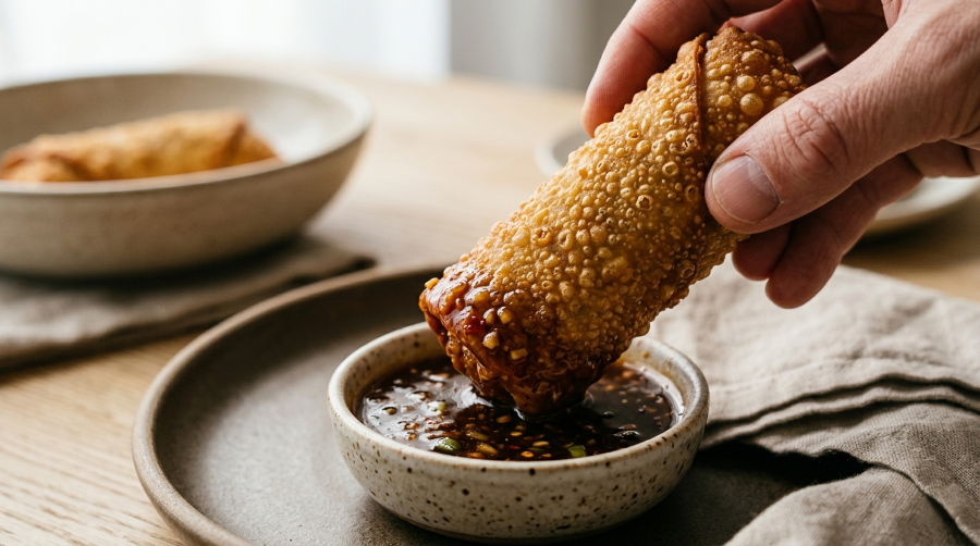 Air fryer frozen egg rolls