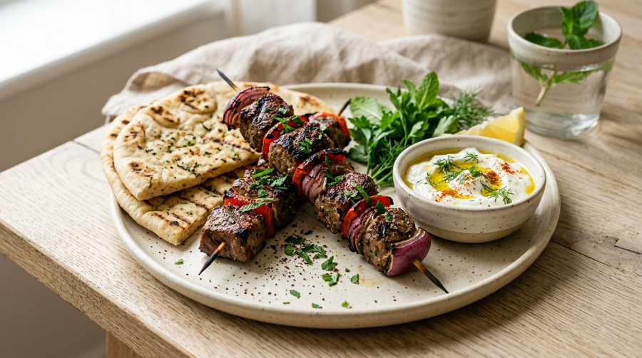 Air fryer lamb kebabs