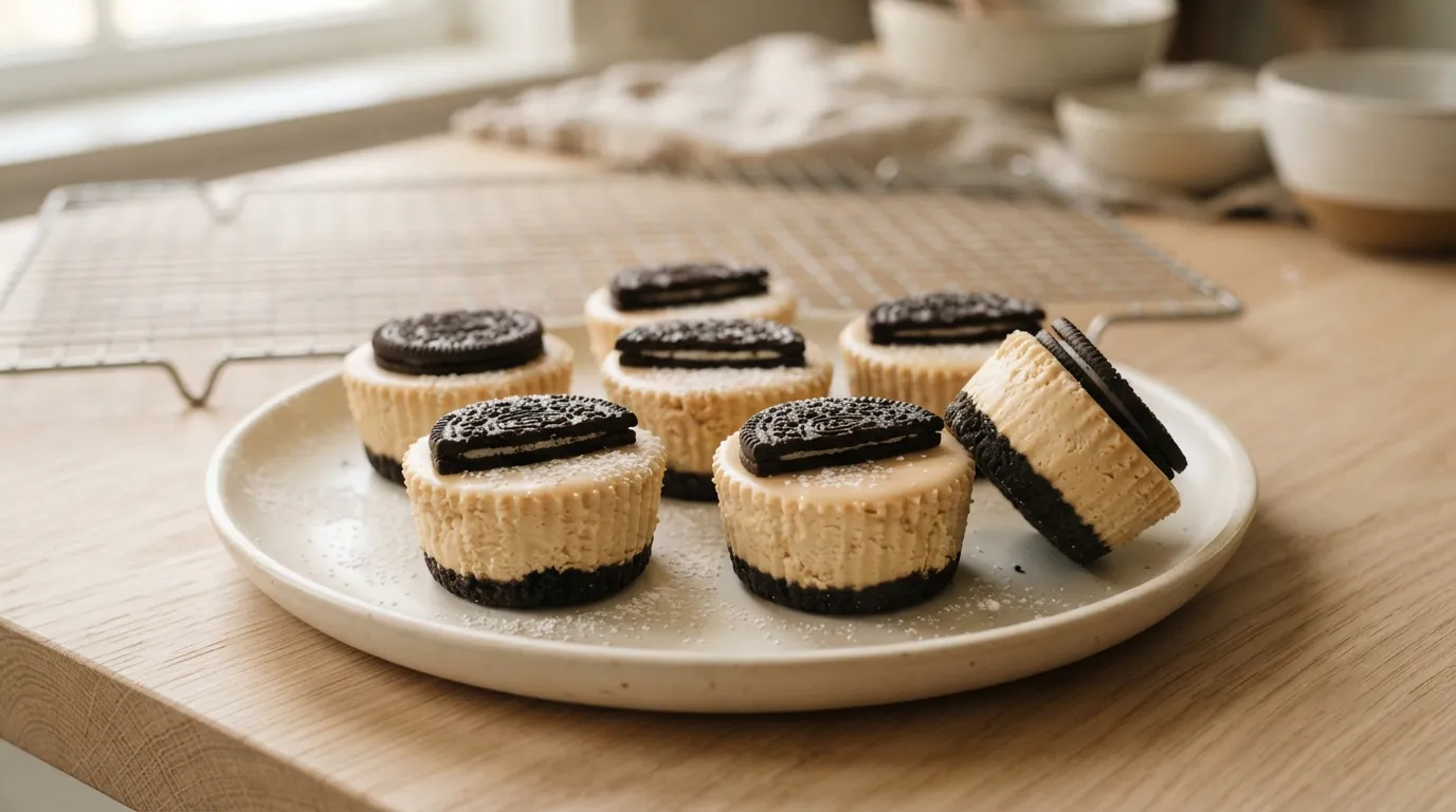 Air fryer mini oreo cheesecakes