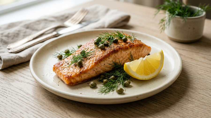 Air fryer salmon fillet